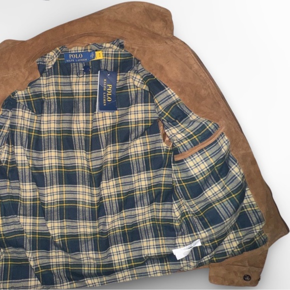 Polo by Ralph Lauren Irvin Goat Suede Bomber Jacket in Country Brown - Picture 8 of 11